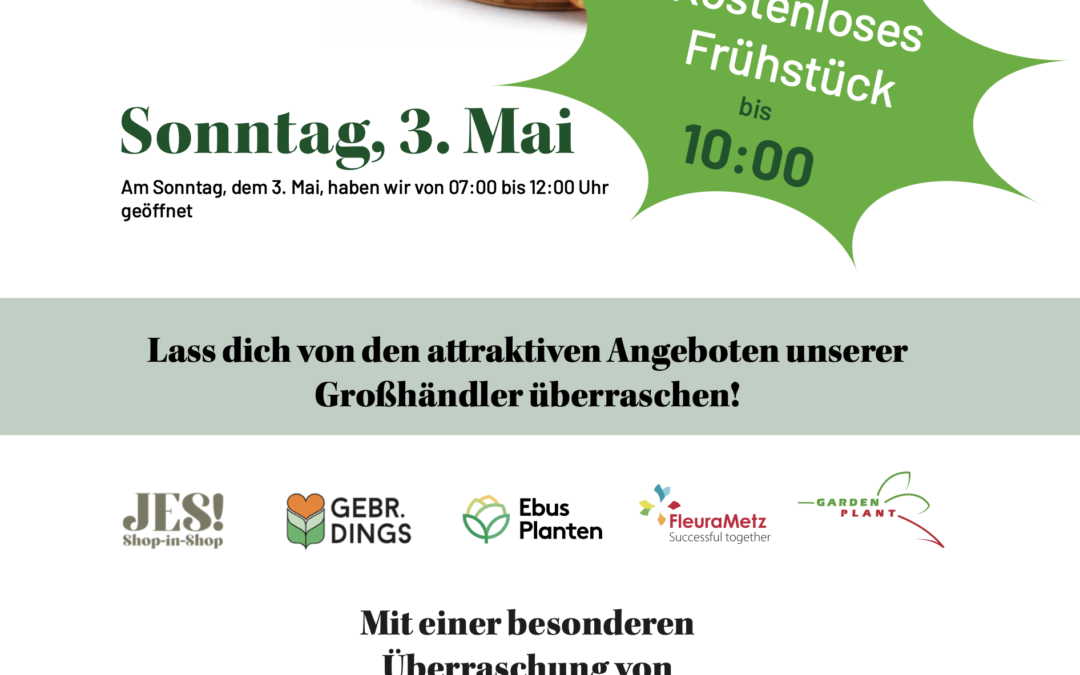 3. Mai: Kostenloses Frühstück