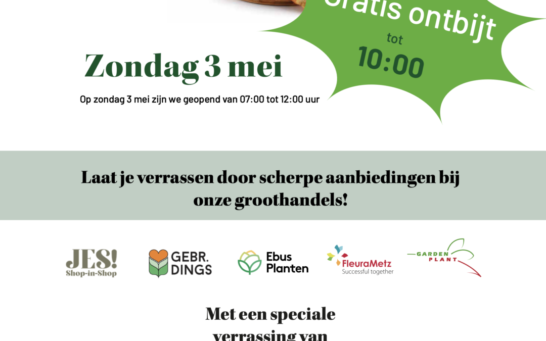 3 Mei: Gratis ontbijt